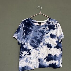 Justify Blue and White Crop Tee